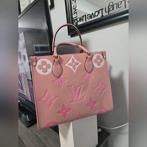 Louis Vuitton Pink and White Tote Bag